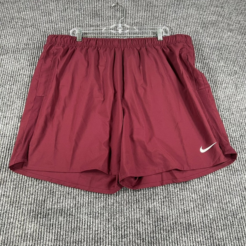 Nike Challenger Shorts Mens 2XL XXL Red Workout Active Drawstrings Pockets New